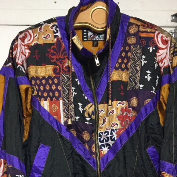 BRAND NEW VINTAGE RIVER EDGES PATCHWORK WINDBREAKER JACKETS SIZE M - Picture 11 of 12